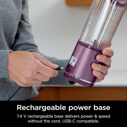 Ninja BC151BK Blast Portable Blender, Cordless, 18oz. Vessel, Personal Blender-for Shakes & Smoothies, BPA Free, Leakproof-Lid & Sip Spout, USB-C Rechargeable, Dishwasher Safe Parts, Black