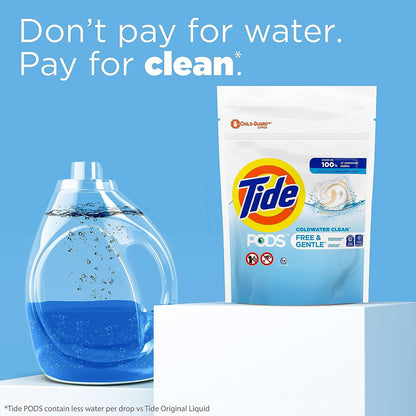 Tide PODS Free & Gentle Laundry Detergent Soap Pods, 81 count