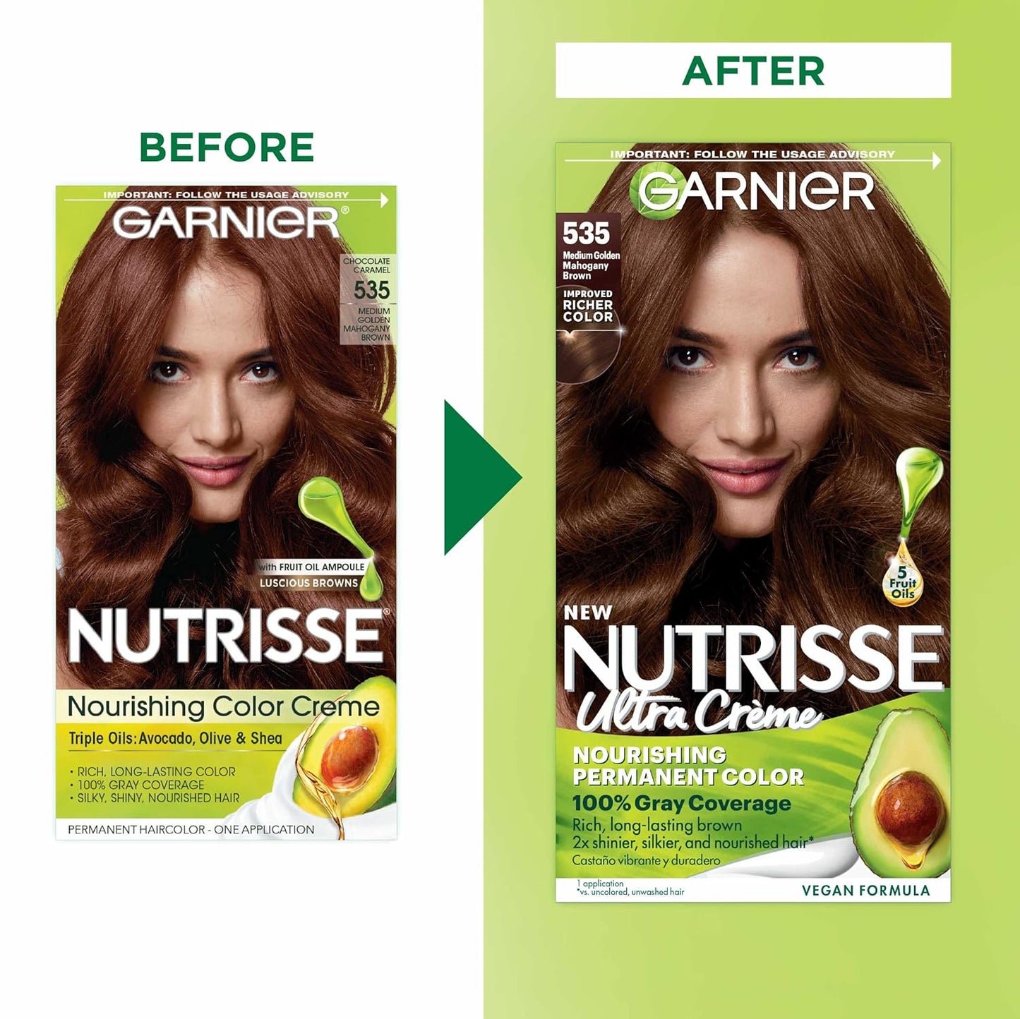 Garnier Hair Color Nutrisse Nourishing Creme, 40 Dark Brown (Dark Chocolate) Permanent Hair Dye, 1 Count (Packaging May Vary)