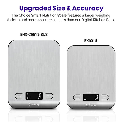 Etekcity Food Kitchen Scale, Digital Grams and Ounces for Weight Loss, Baking, Cooking, Keto and Meal Prep, LCD Display, Medium, 304 Stainless Steel