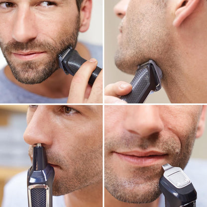 Norelco Philips Multi Groomer All-in-One Trimmer Series 3000-13 Piece Mens Grooming Kit for Beard, Face, Nose, Ear Hair Trimmer and Hair Clipper - NO Blade Oil Needed, MG3740/40