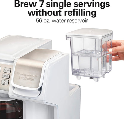 Hamilton Beach FlexBrew Trio 2-Way Coffee Maker, Compatible with K-Cup Pods or Grounds, Combo, Single Serve & Full 12c Pot, Black - Fast Brewing (49902)