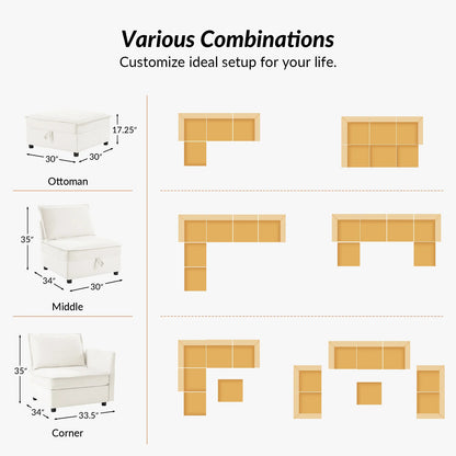 Victoria 8-Seater Soft Sectional Sofa with Storage