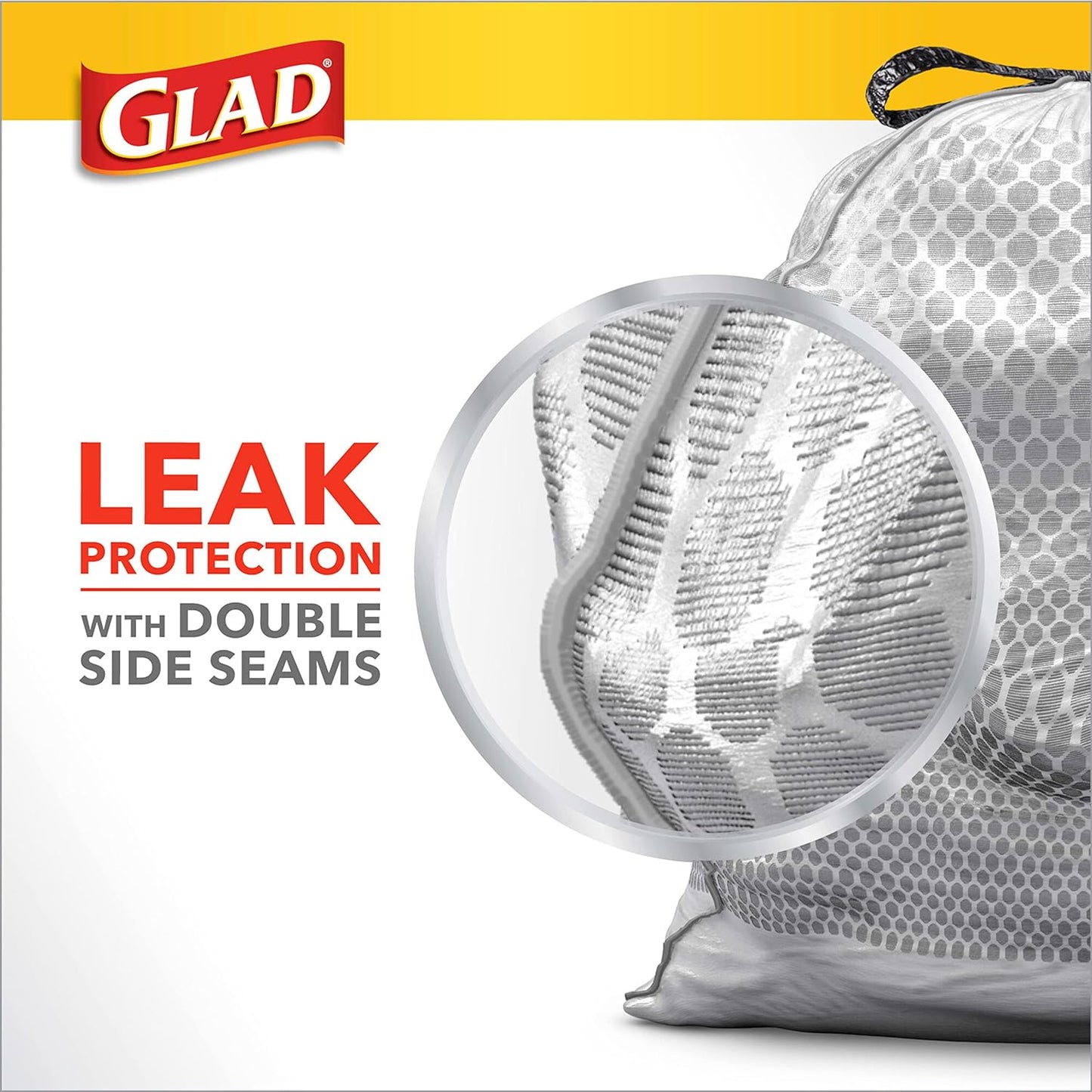 Glad Trash Bags, ForceFlex Tall Kitchen Drawstring Garbage Bags 13 Gallon White Trash Bag, Gain Moonlight Breeze scent with Febreze Freshness 100 Count (Package May Vary)