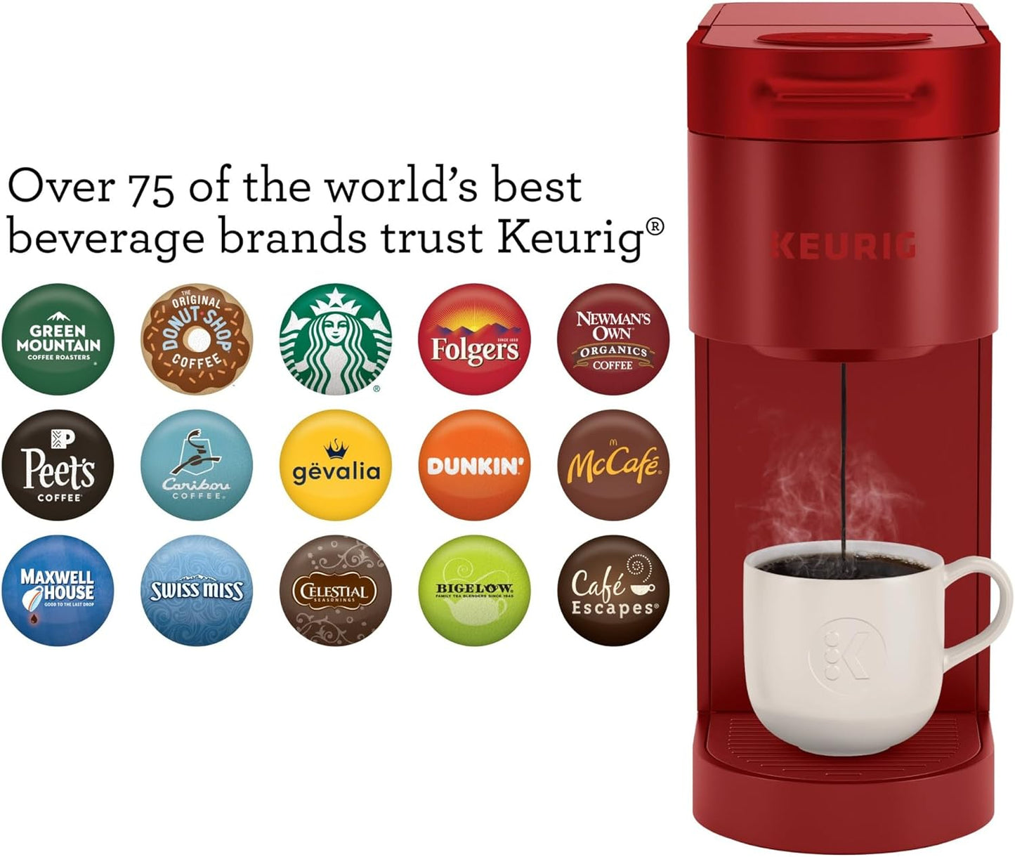 Keurig K-Slim Single Serve K-Cup Pod Coffee Maker, Multistream Technology, 3 Brew Sizes, Slim and Sleek Design, 46oz Removable Reservoir, Black