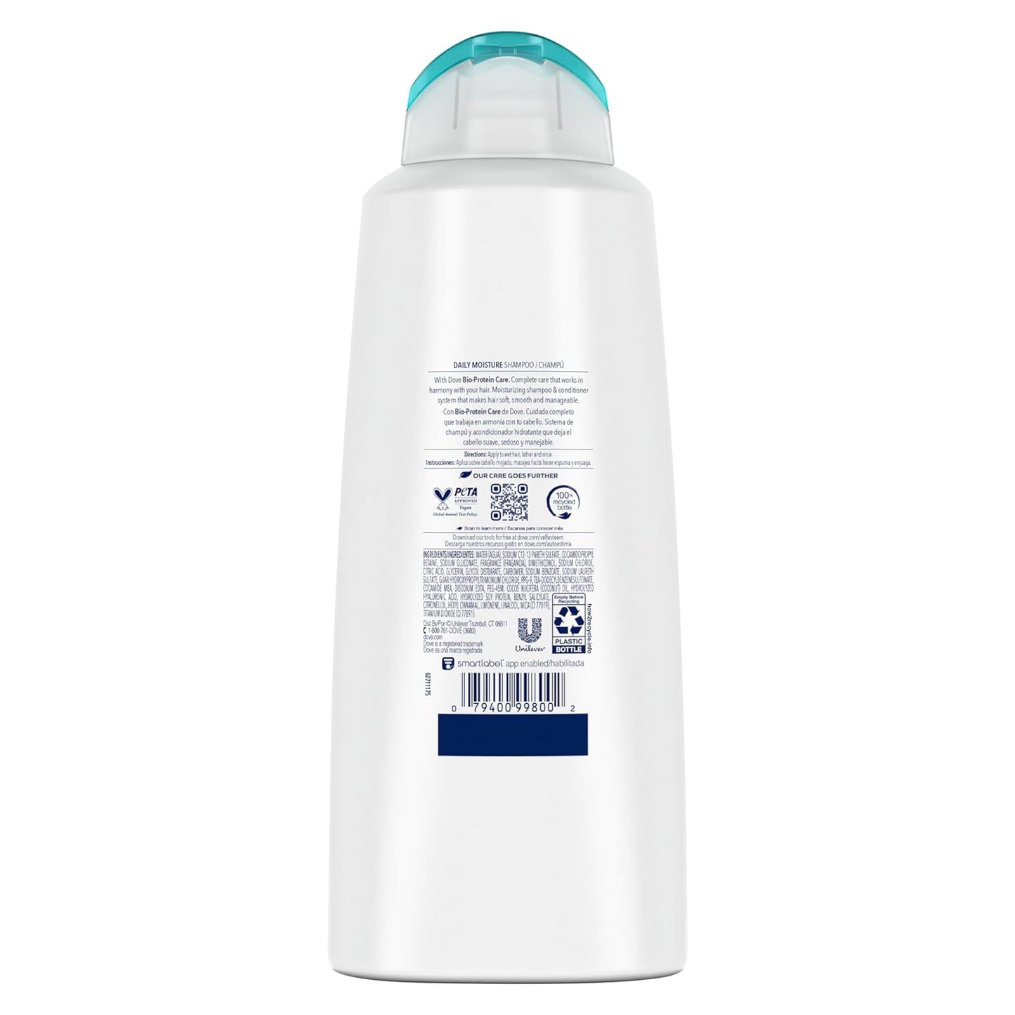 Dove Damage Therapy Shampoo Daily Moisture for Dry Hair Shampoo with Bio-Protein Care 20.4 fl oz