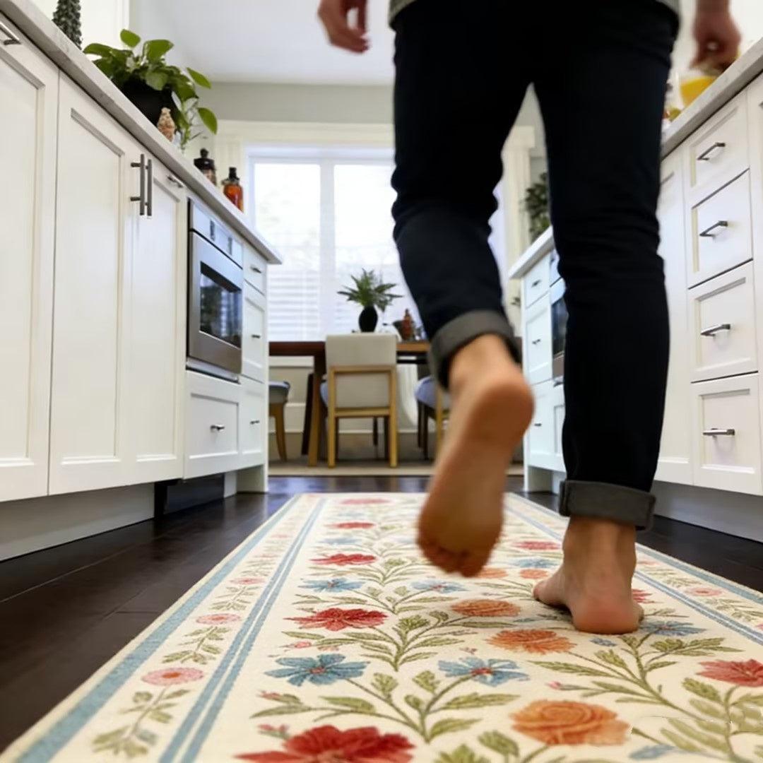 Vintage Floral Washable Runner Rug