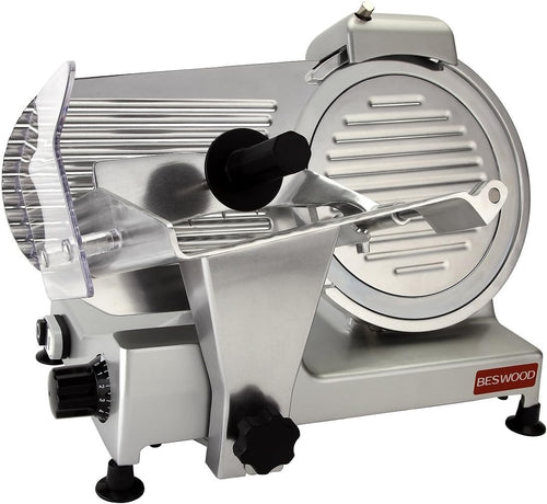 10" Premium Chromium-plated Steel Blade Electric Deli Meat Cheese Food Slicer Commercial and for Home use 240W BESWOOD250