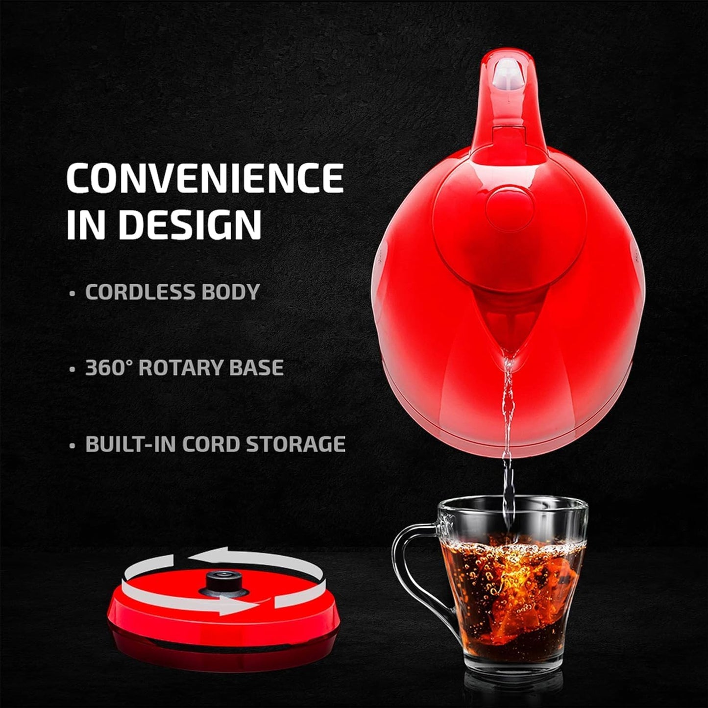 OVENTE Electric Kettle, Hot Water, Heater 1.7 Liter - BPA Free Fast Boiling Cordless Water Warmer - Auto Shut Off Instant Water Boiler for Coffee & Tea Pot - White KP72W
