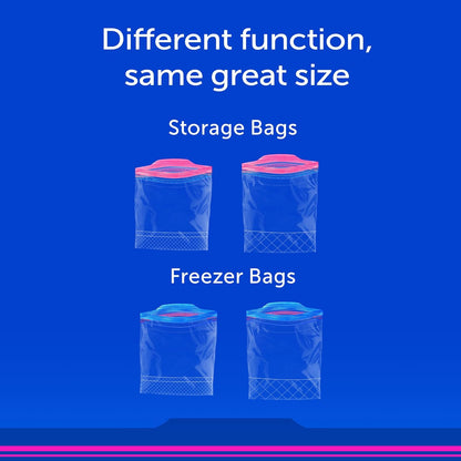 Ziploc Quart Food Storage Freezer Bags, Stay Open Design with Stand-Up Bottom, Easy to Fill, 75 Count