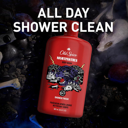 Old Spice Body Wash for Men, 24/7 Shower Fresh with Lasting Scent, Red Collection, Swagger with Cedarwood Scent, 24 fl oz (Pack of 2)