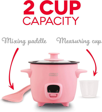 DASH Mini Rice Cooker Steamer with Removable Nonstick Pot, Keep Warm Function & Recipe Guide, .5 Quart, for Soups, Stews, Grains & Oatmeal - Aqua