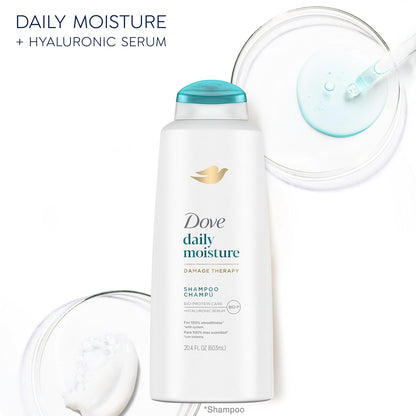 Dove Damage Therapy Shampoo Daily Moisture for Dry Hair Shampoo with Bio-Protein Care 20.4 fl oz