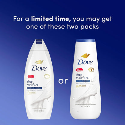 Dove Body Wash with Pump Deep Moisture For Dry Skin Moisturizing Skin Cleanser with 24hr Renewing MicroMoisture Nourishes The Driest Skin 30.6 oz