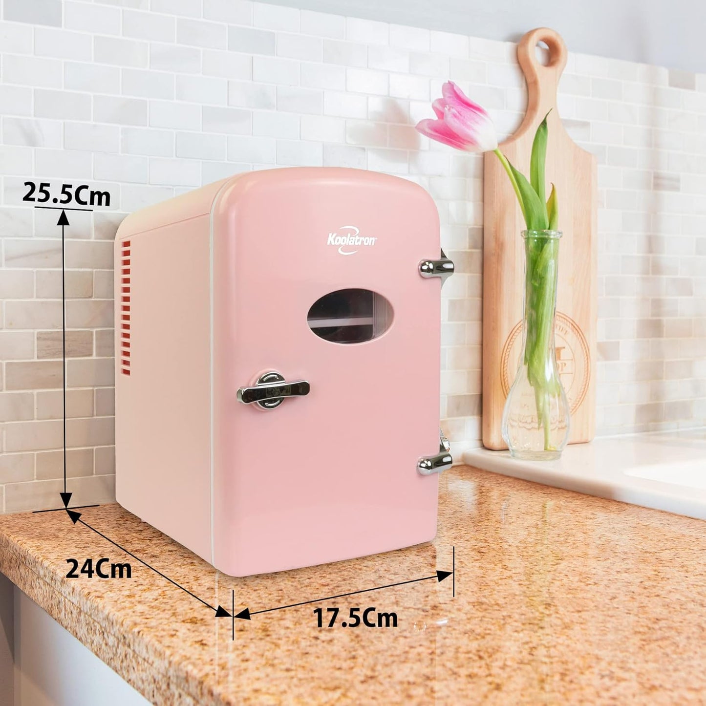 Coca-Cola Classic Coke Bottle 4L Mini Fridge w/ 12V DC and 110V AC Cords, 6 Can Portable Cooler, Personal Travel Refrigerator for Snacks Lunch Drinks Cosmetics, Desk Home Office Dorm, Red