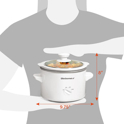 Elite Gourmet MST-250XS Electric Slow Cooker Ceramic Pot, Adjustable Temp, Entrees, Sauces, Stews & Dips, Dishwasher Safe Glass Lid & Crock, 1.5 Quart, Stainless Steel