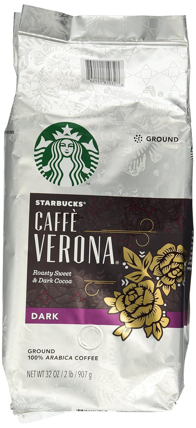 Starbucks Ground Coffee, Dark Roast Coffee, Caffè Verona, 100% Arabica, 1 bag (28 oz)