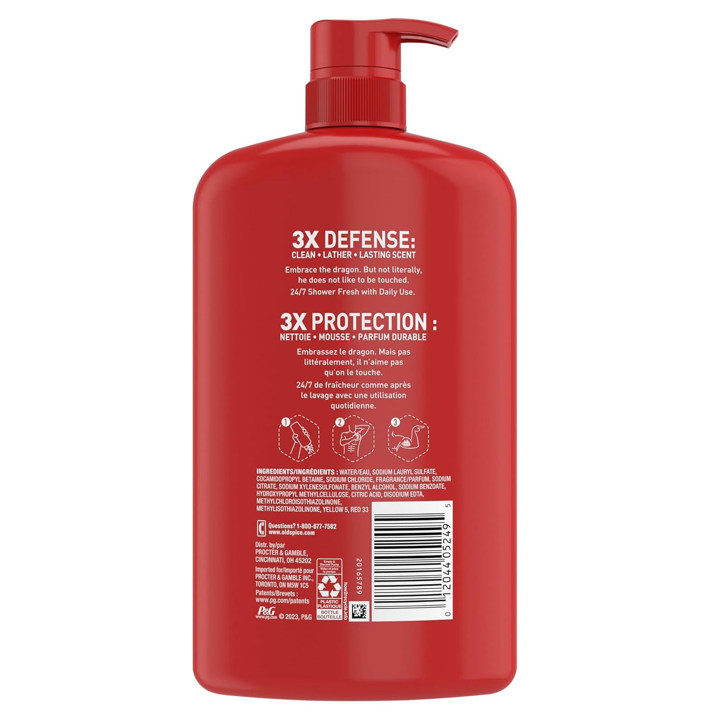 Old Spice Body Wash for Men, 24/7 Shower Fresh with Lasting Scent, Red Collection, Swagger with Cedarwood Scent, 24 fl oz (Pack of 2)
