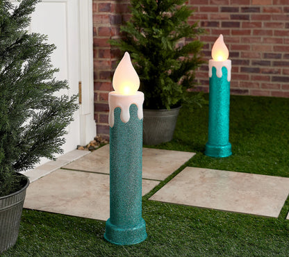 Mr. Christmas In/Outdoor Set of 2 24" Blow Mold Candles