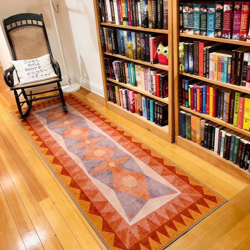Vintage Sunset Washable Runner Rug