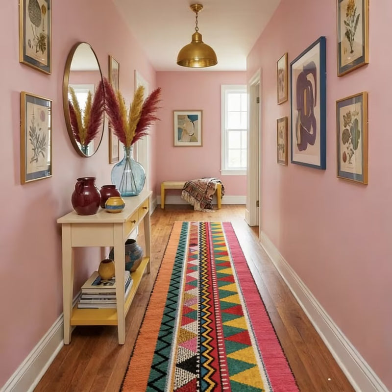 Vintage Sunset Washable Runner Rug