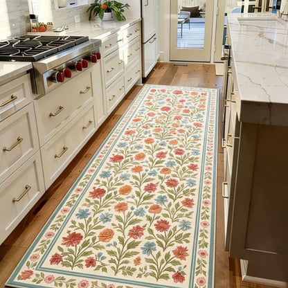 Vintage Floral Washable Runner Rug