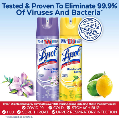 Lysol Disinfectant Spray, Sanitizing And Antibacterial Spray, For Disinfecting And Deodorizing, Early Morning Breeze, 19 Fl Oz (Pack Of 2), Packaging May Vary