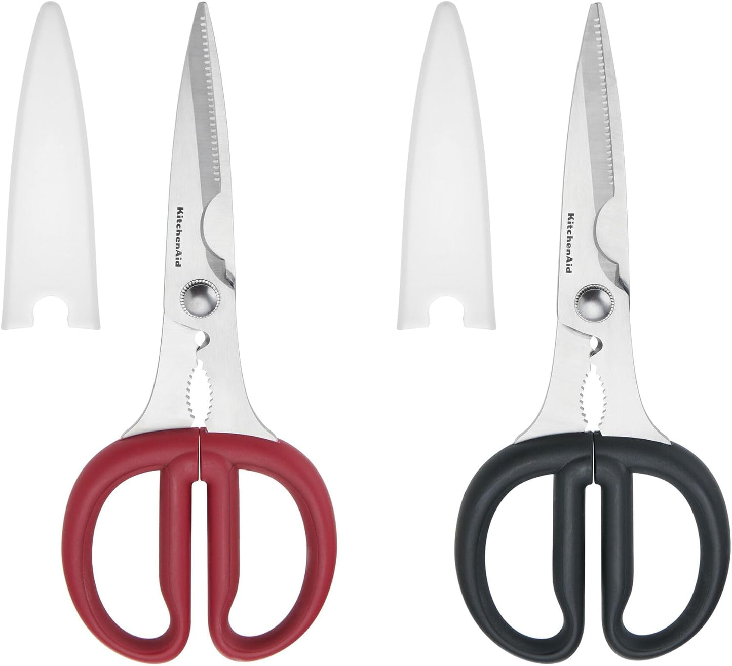 KitchenAid All Purpose Kitchen Shears with Protective Sheath for Everyday use, Dishwasher Safe Stainless Steel Scissors with Comfort Grip, 8.72-Inch, Black
