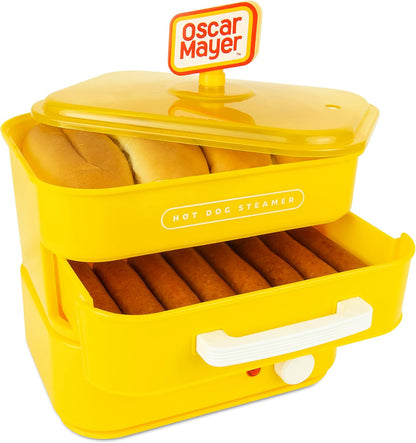 Nostalgia Extra Large Diner-Style Coca-Cola Hot Dog Steamer and Bun Warmer, 24 Hot Dog and 12 Bun Capacity, Steam Bratwursts, Sausages, Vegetables, Fish, Dumplings, Red