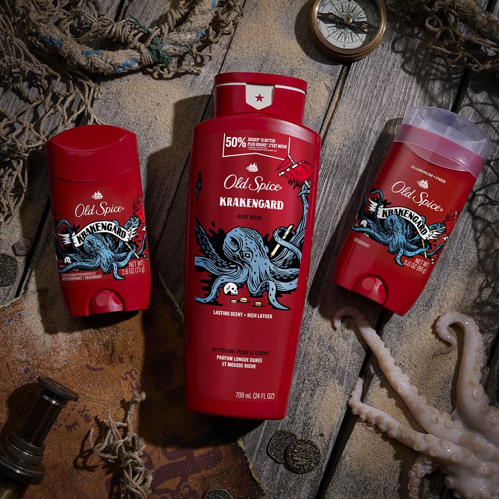 Old Spice Body Wash for Men, 24/7 Shower Fresh with Lasting Scent, Red Collection, Swagger with Cedarwood Scent, 24 fl oz (Pack of 2)