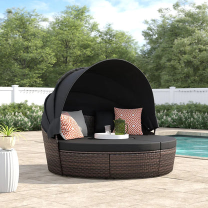 💝2024 HomeGood Solid Wood Wicker Swing Chair With Stand Rain Cover Included
