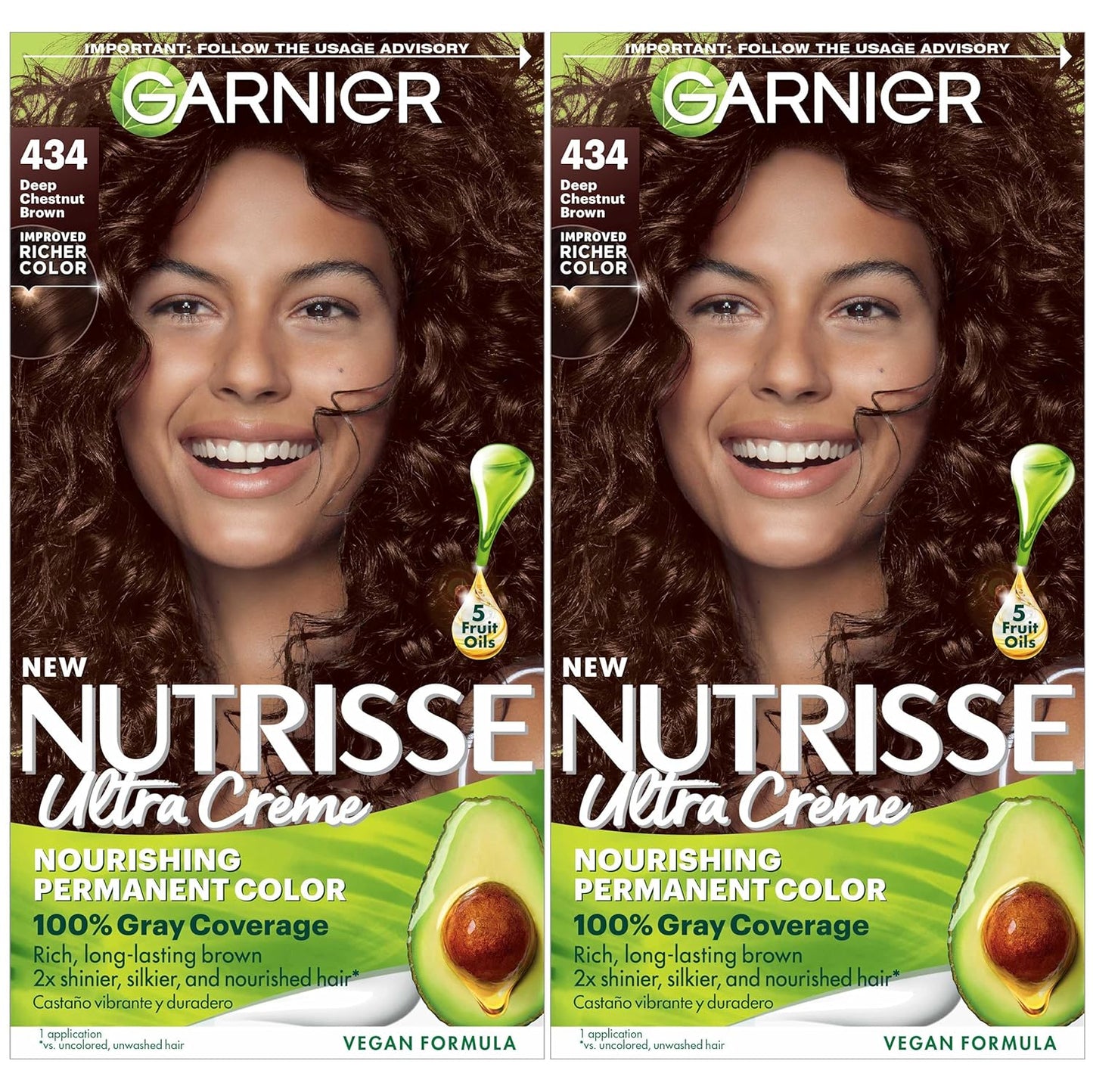 Garnier Hair Color Nutrisse Nourishing Creme, 40 Dark Brown (Dark Chocolate) Permanent Hair Dye, 1 Count (Packaging May Vary)