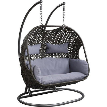 💝2024 HomeGood Solid Wood Wicker Swing Chair With Stand Rain Cover Included
