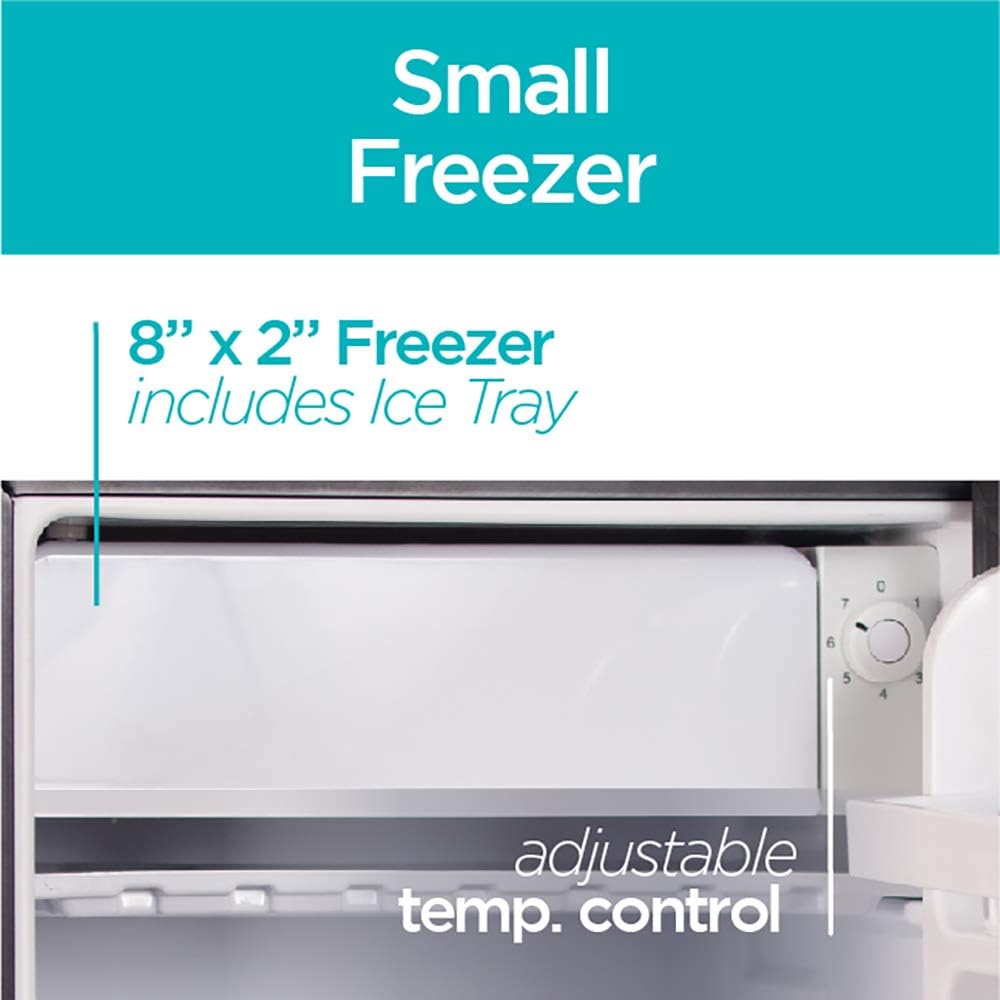 BLACK+DECKER BCRK17B Compact Refrigerator Energy Star Single Door Mini Fridge with Freezer, 1.7 Cubic Feet, Black