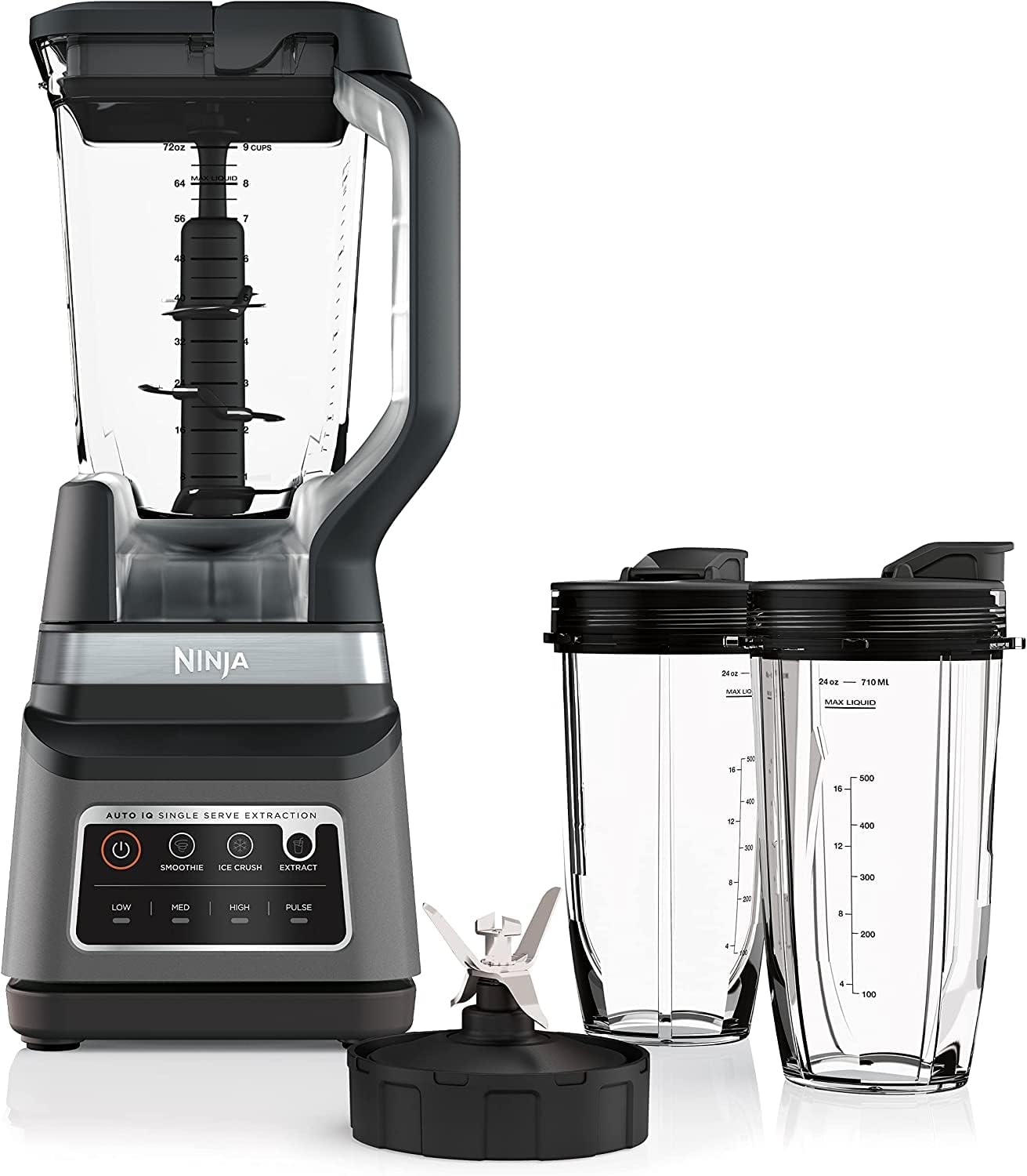 Ninja BN701 Professional Plus Blender, 1400 Peak Watts, 3 Functions for Smoothies, Frozen Drinks & Ice Cream with Auto IQ, 72-oz.* Total Crushing Pitcher & Lid, Dark Grey