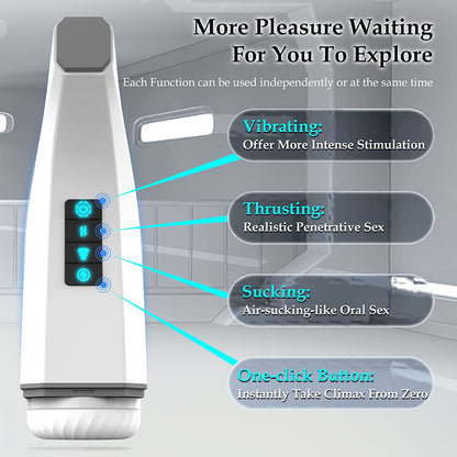 Hgod 007 Third Generation Retractable Heating Sucking And Vibrating Male Masturbator