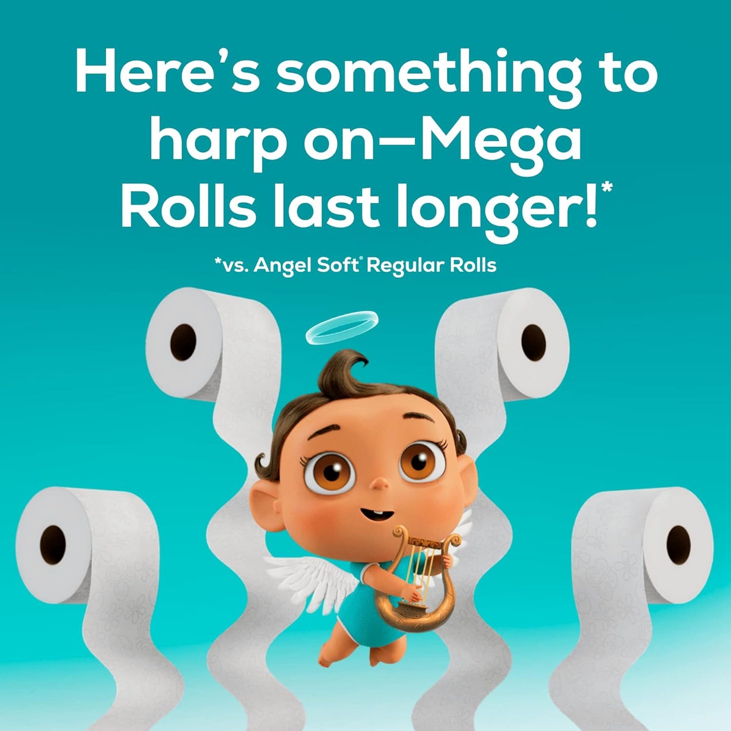 Angel Soft Toilet Paper, 16 Mega Rolls = 64 Regular Rolls, Soft and Strong Toilet Tissue
