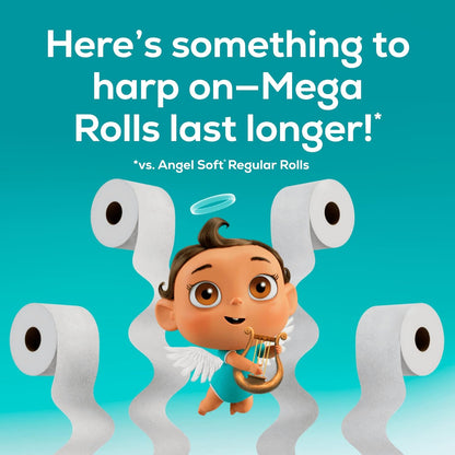 Angel Soft Toilet Paper, 16 Mega Rolls = 64 Regular Rolls, Soft and Strong Toilet Tissue
