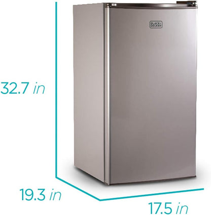 BLACK+DECKER BCRK17B Compact Refrigerator Energy Star Single Door Mini Fridge with Freezer, 1.7 Cubic Feet, Black
