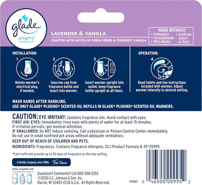Glade PlugIns Refills Air Freshener, Scented and Essential Oils for Home and Bathroom, Apple Cinnamon, 3.35 Fl Oz, 5 Count