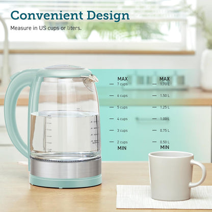 COSORI Electric Kettle, No Plastic Contact with Water, 1.7L/1500W, Stainless Steel Inner Lid & Filter, Tea Kettle For Coffee & Tea, Hot Water Kettle Teapot Boiler & Heater, Automatic Shut Off, Black