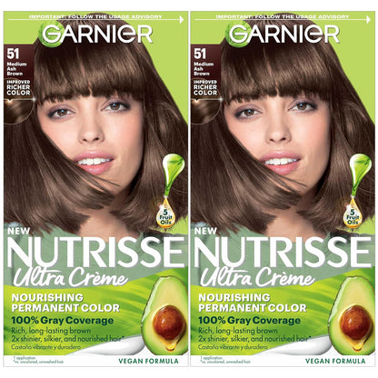 Garnier Hair Color Nutrisse Nourishing Creme, 40 Dark Brown (Dark Chocolate) Permanent Hair Dye, 1 Count (Packaging May Vary)