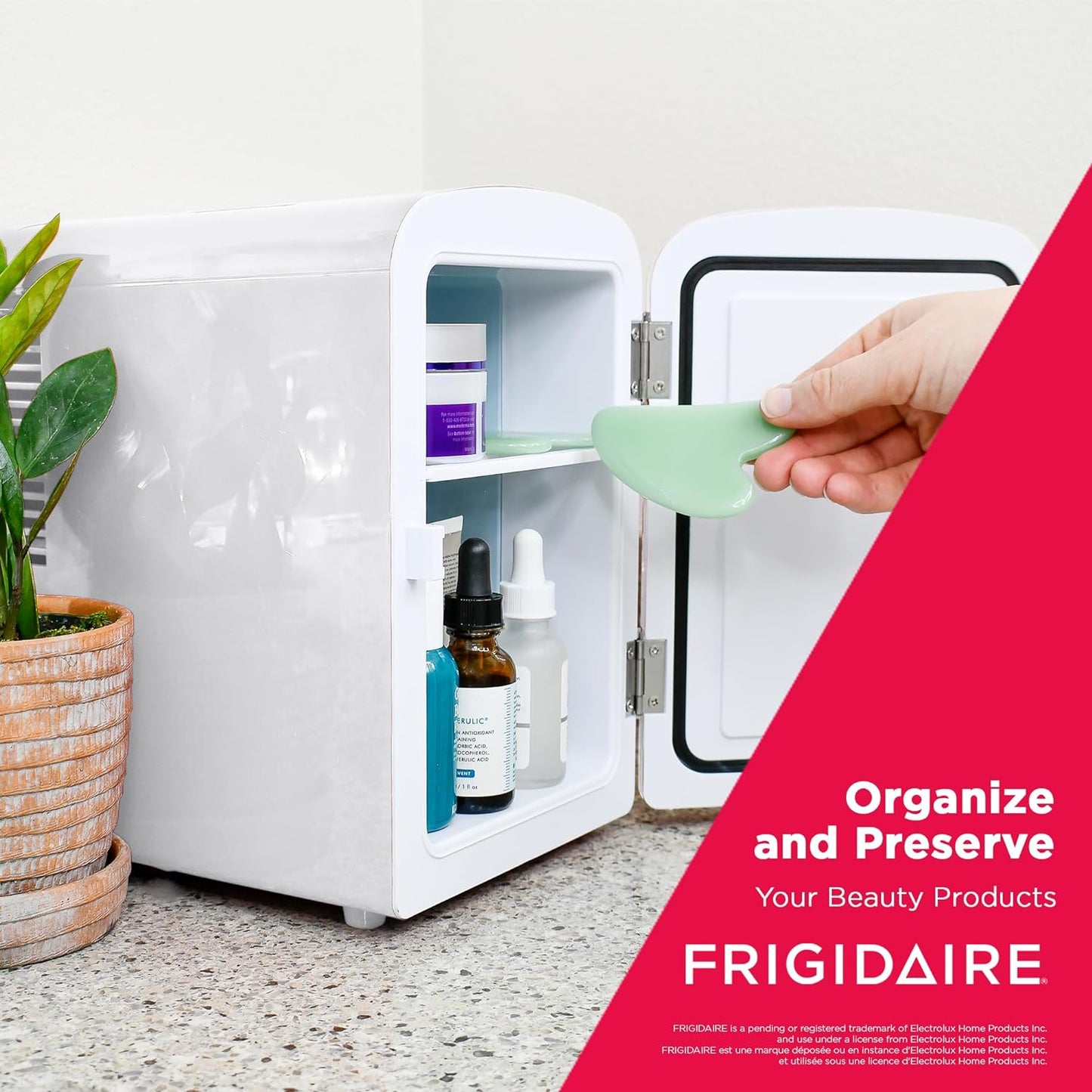 Frigidaire Retro Mini Fridge Cooler, 4L Capacity Chills 6 12oz Cans, 100% Freon-Free & Eco Friendly, Portable Fridge for Car, Office, Bedroom, Dorm Room, or Cabin - 9.84"D x 7.09"W x 10.35"H (Pink)