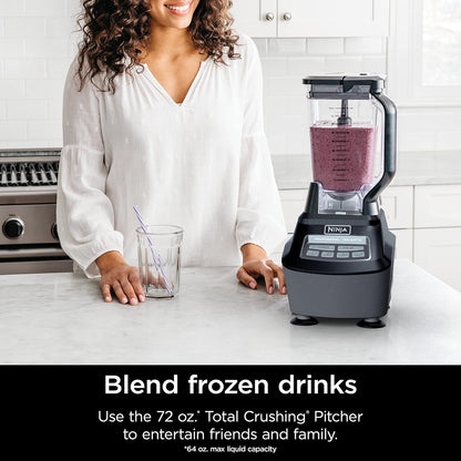 Ninja BL770 Mega Kitchen System, 1500W, 4 Functions for Smoothies, Processing, Dough, Drinks & More, with 72 Blender Pitcher, 64 Processor Bowl, (2) 16-oz. to-Go, Black, with 2 Nutri Cups + Lids