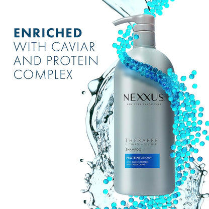 Nexxus Shampoo and Conditioner Therappe Humectress (Set of 2)for Dry Hair Silicone-Free, Moisturizing Caviar Complex and Elastin Protein 33.8 oz