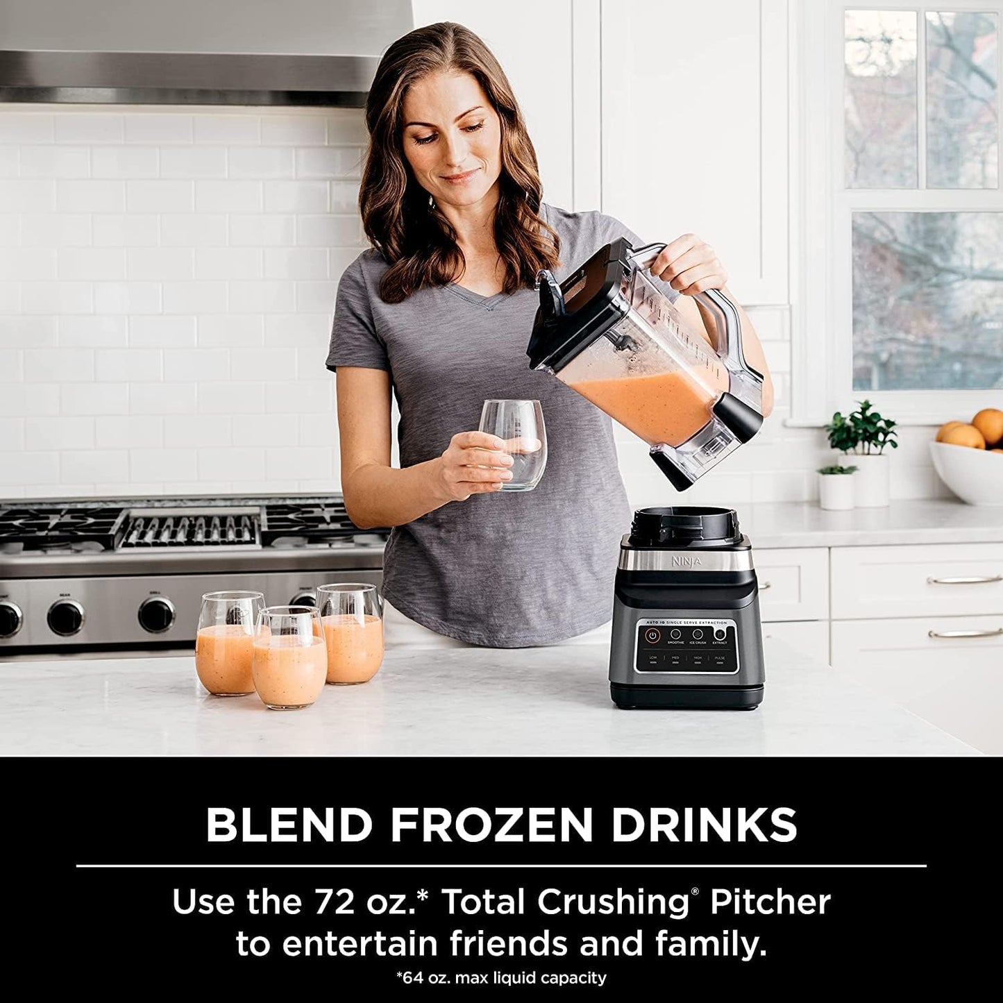 Ninja BN701 Professional Plus Blender, 1400 Peak Watts, 3 Functions for Smoothies, Frozen Drinks & Ice Cream with Auto IQ, 72-oz.* Total Crushing Pitcher & Lid, Dark Grey