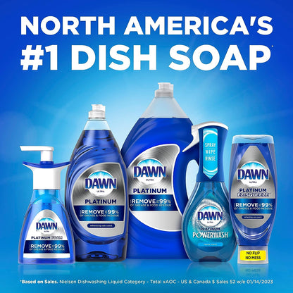 Dawn Powerwash Spray Starter Kit, Platinum Dish Soap, Fresh Scent, 1 Starter Kit + 1 Dawn Powerwash Refill, 16 fl oz each (Pack of 2)