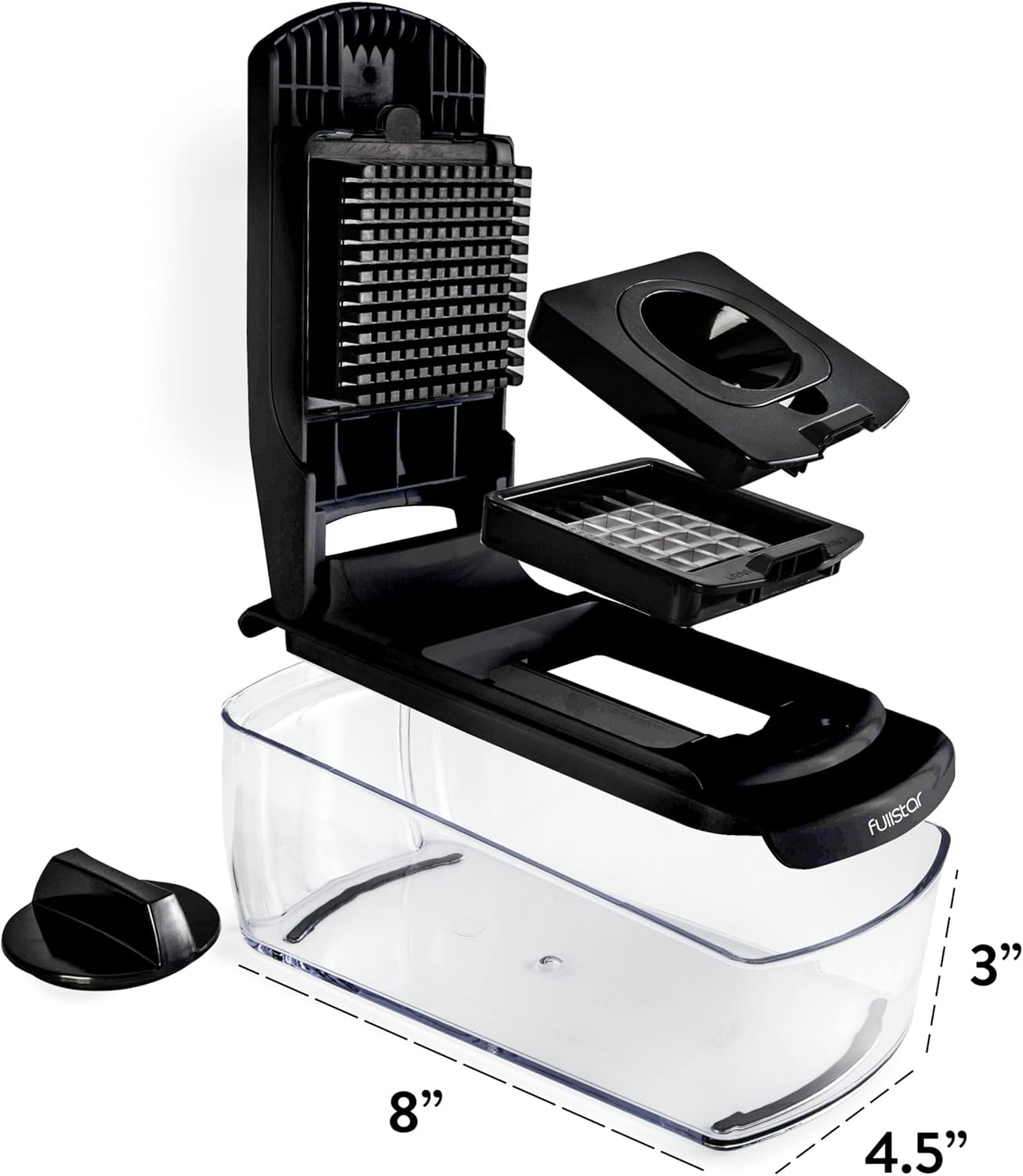 Fullstar Vegetable Chopper - Food Chopper - Onion Chopper - Vegetable Slicer & Spiralizer - Veggie Chopper with Container - Kitchen Gadgets - Home Essentials - Kitchen Accessories (4 in 1, White)