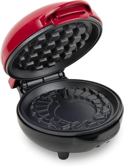 Nostalgia MyMini Cars and Trucks Shape Electric Waffle Maker, 5-Inch Non-Stick Griddle for Waffles, Hash Browns, Eggs, and More, Yellow