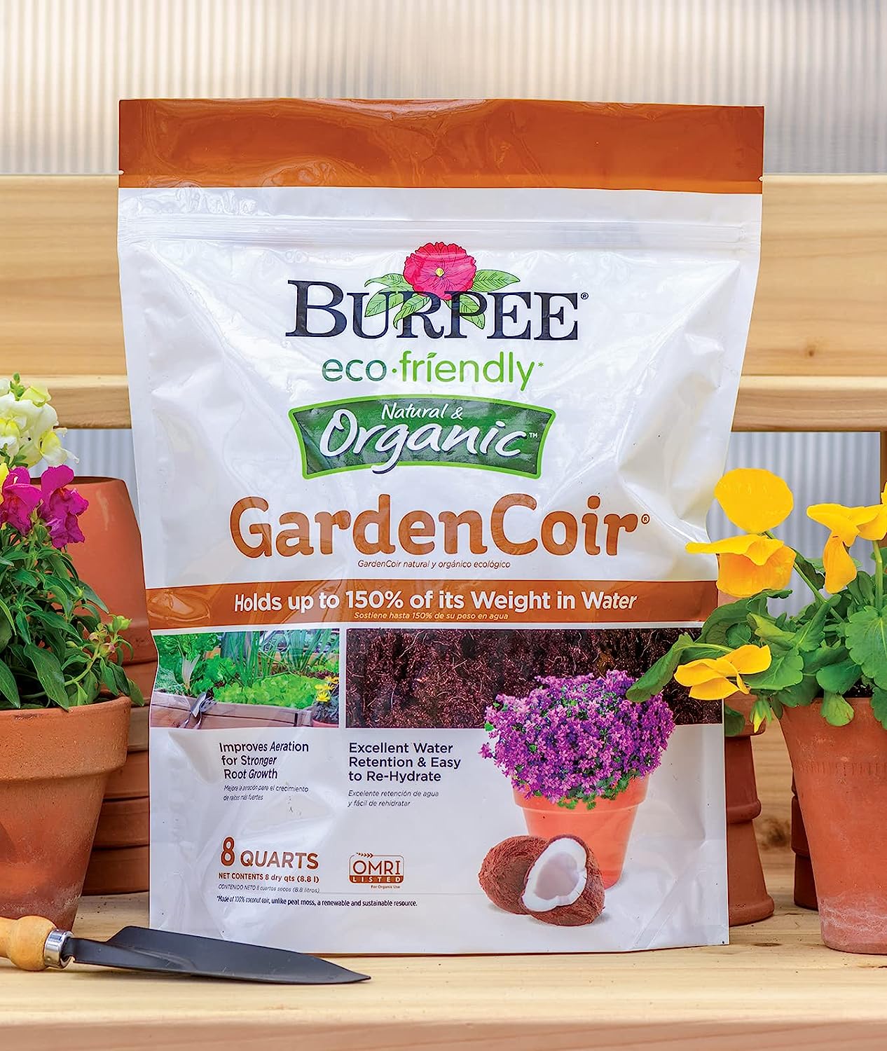 Natural & Organic Garden Coir, 8 quart, (1 Pack)